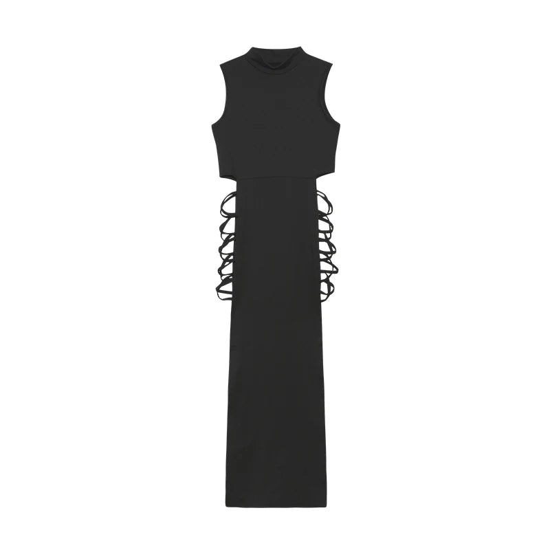 Cut-Out Mock Neck Bodycon Mini Dress