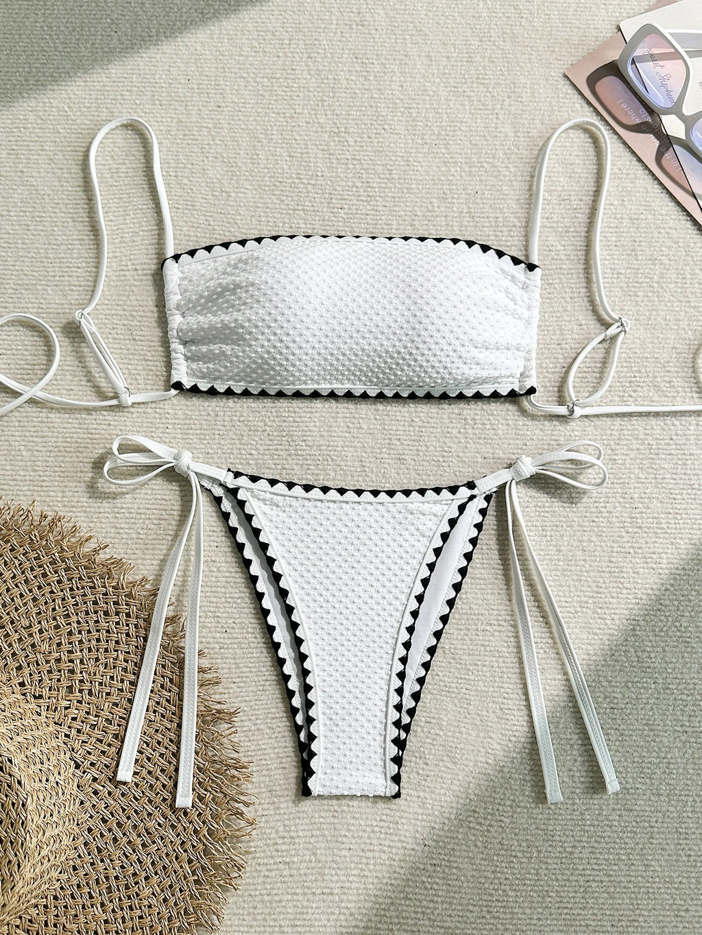 White Strapless Bikini Set