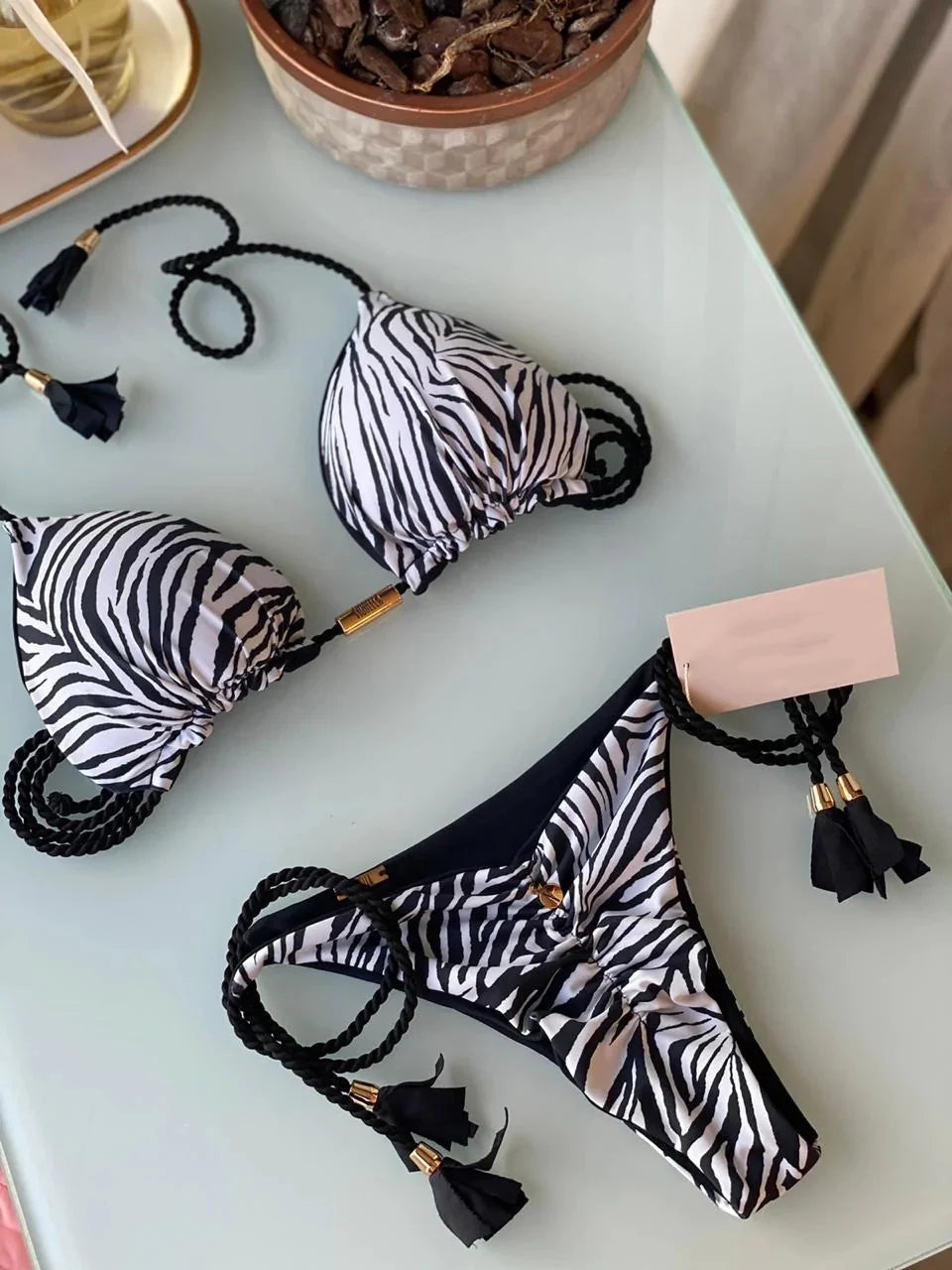 Backless Rope Triangle Bikini