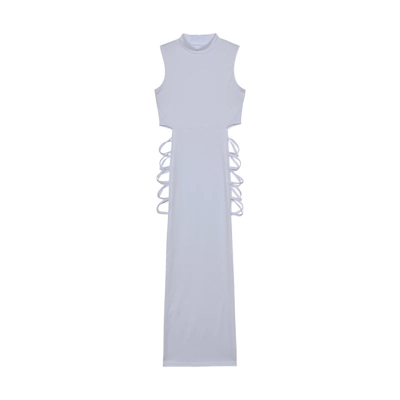 Cut-Out Mock Neck Bodycon Mini Dress