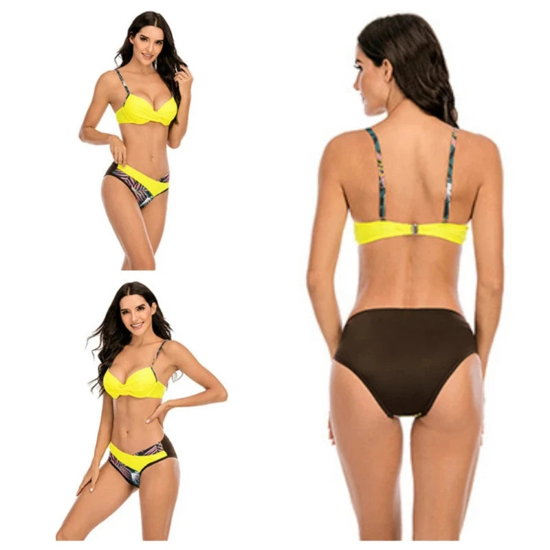 Leaf Print Push-Up Bikini
