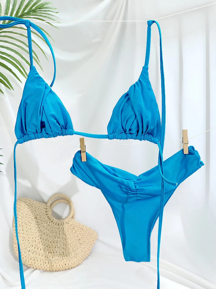 Ruffle Leopard Patchwork Bikini Set