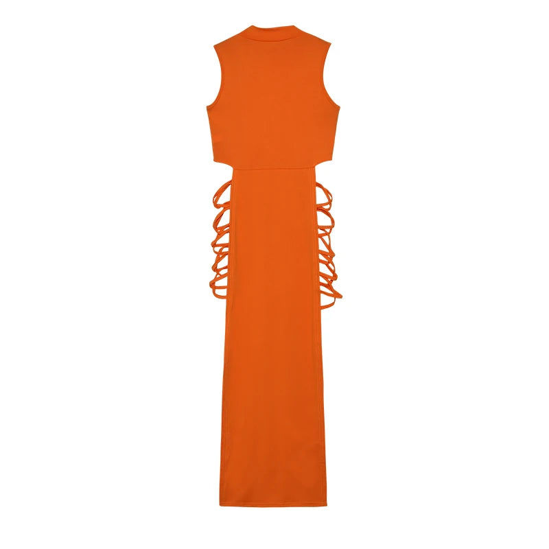 Cut-Out Mock Neck Bodycon Mini Dress