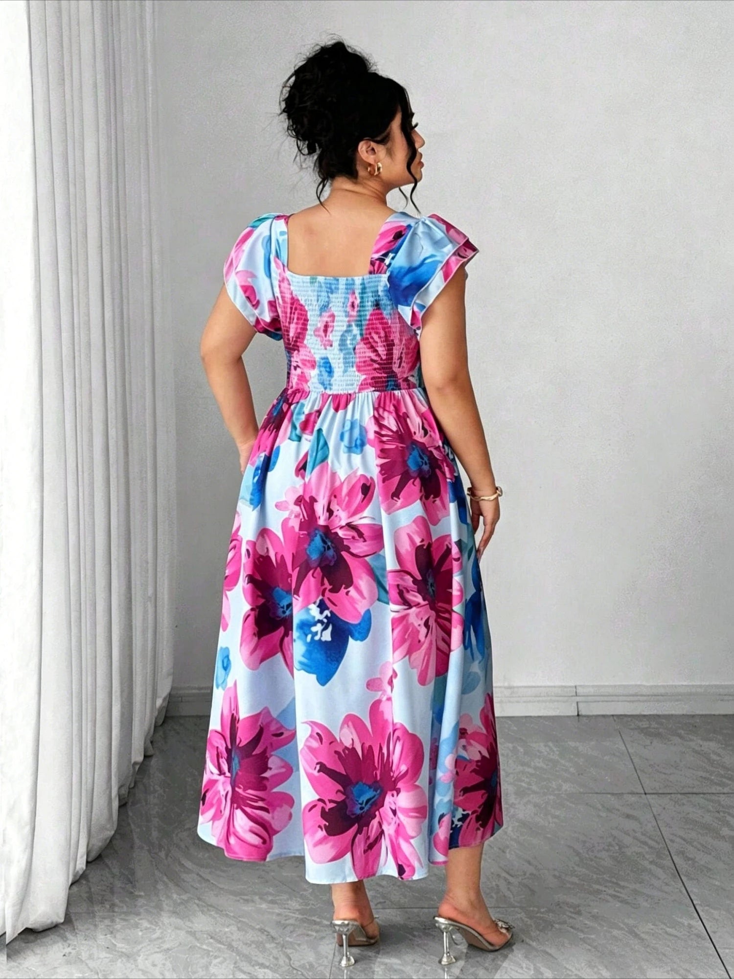 Plus Size Floral A-Line Dress