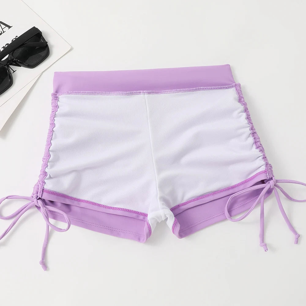 Drawstring High-Waist Bikini Set