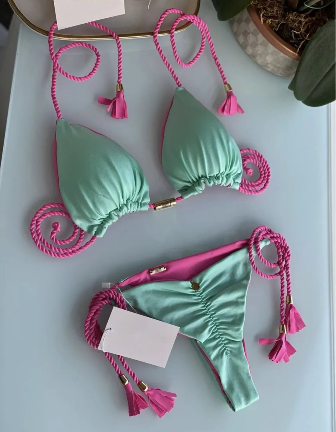 Backless Rope Triangle Bikini
