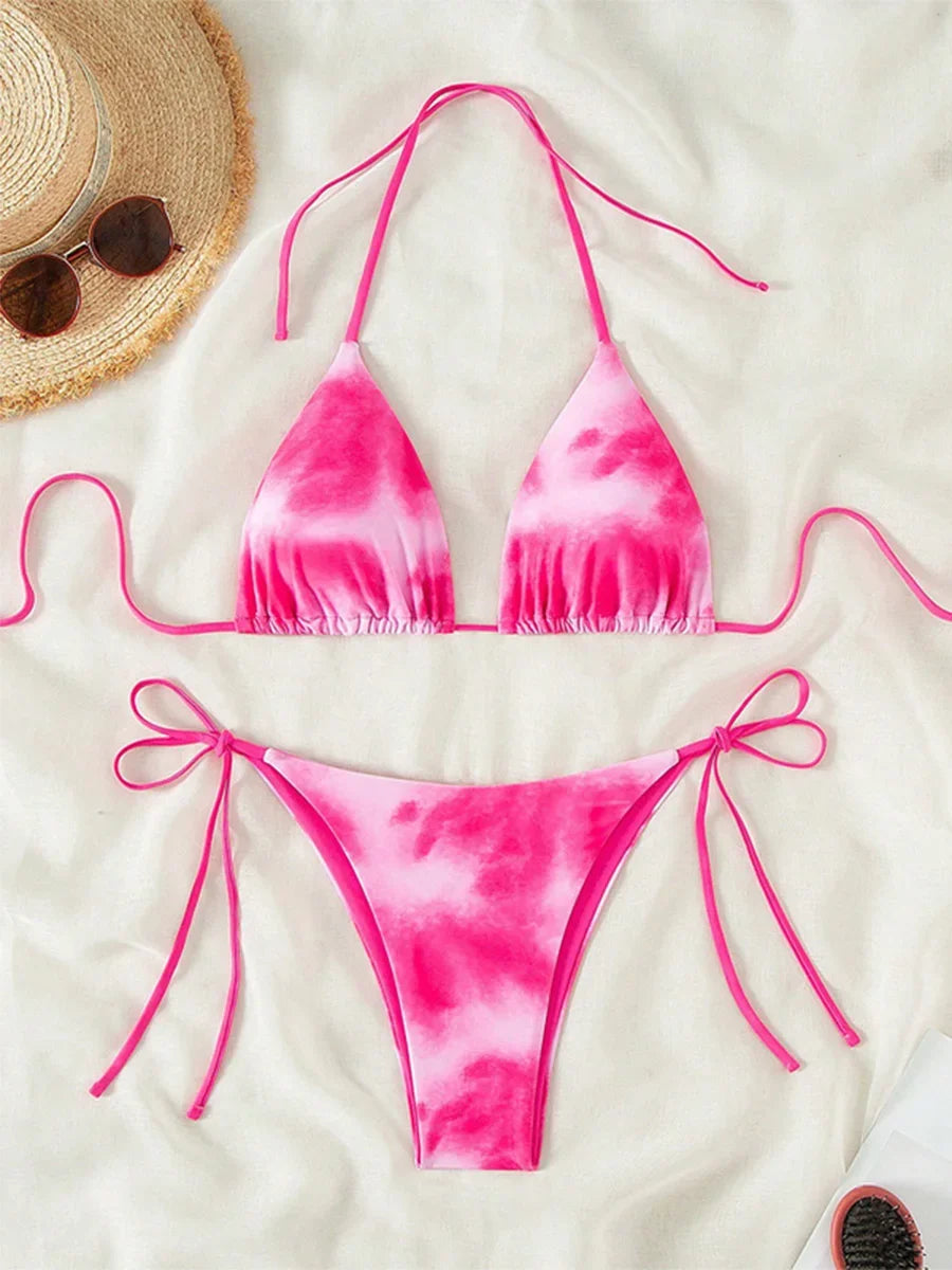 Tie-Dye Micro String Bikini