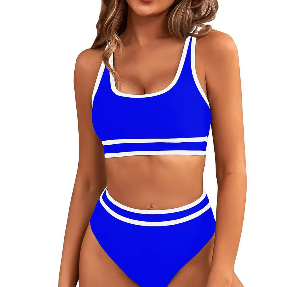 Sporty Color-Block Bikini Set