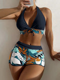 Printed Halter High-Waist Bikini