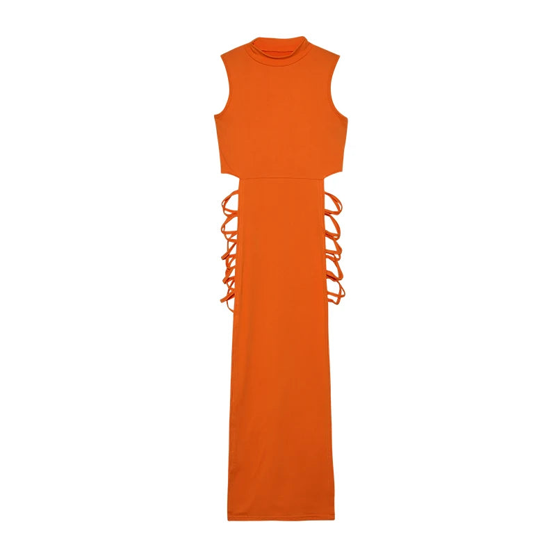 Cut-Out Mock Neck Bodycon Mini Dress