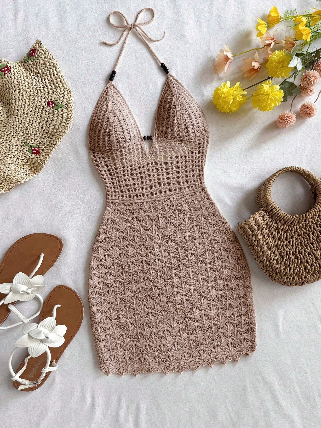 Ombre Knit Cut-Out Midi Dress