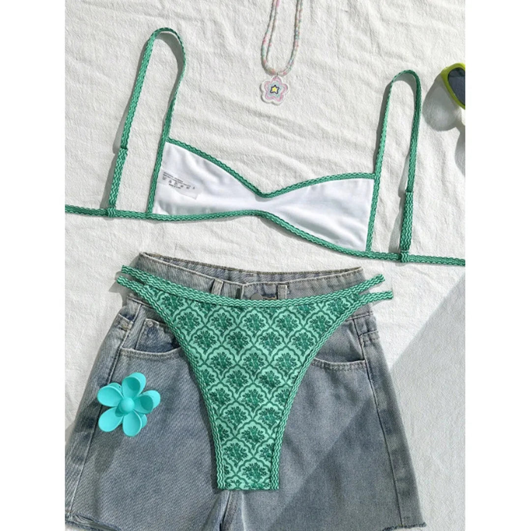 Floral High-Leg Cut Bikini Set