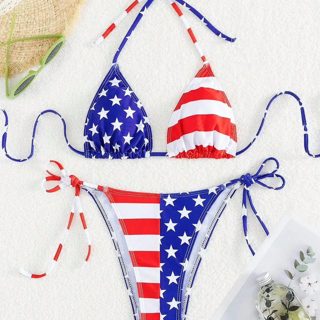 American Flag Bikini Set