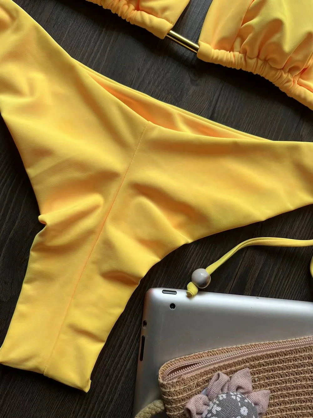 Halter Chain Triangle Bikini Set