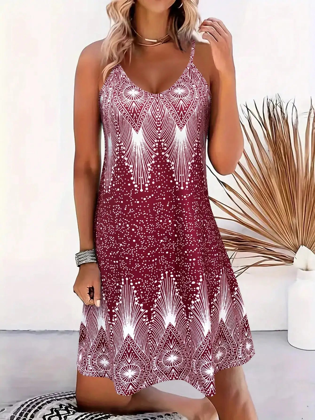 Strappy Floral V-Neck Sundress