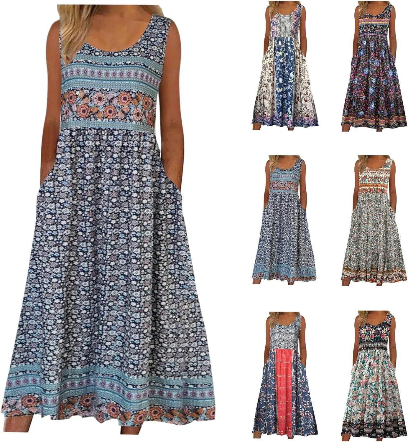 Boho Floral MIDI Sundress
