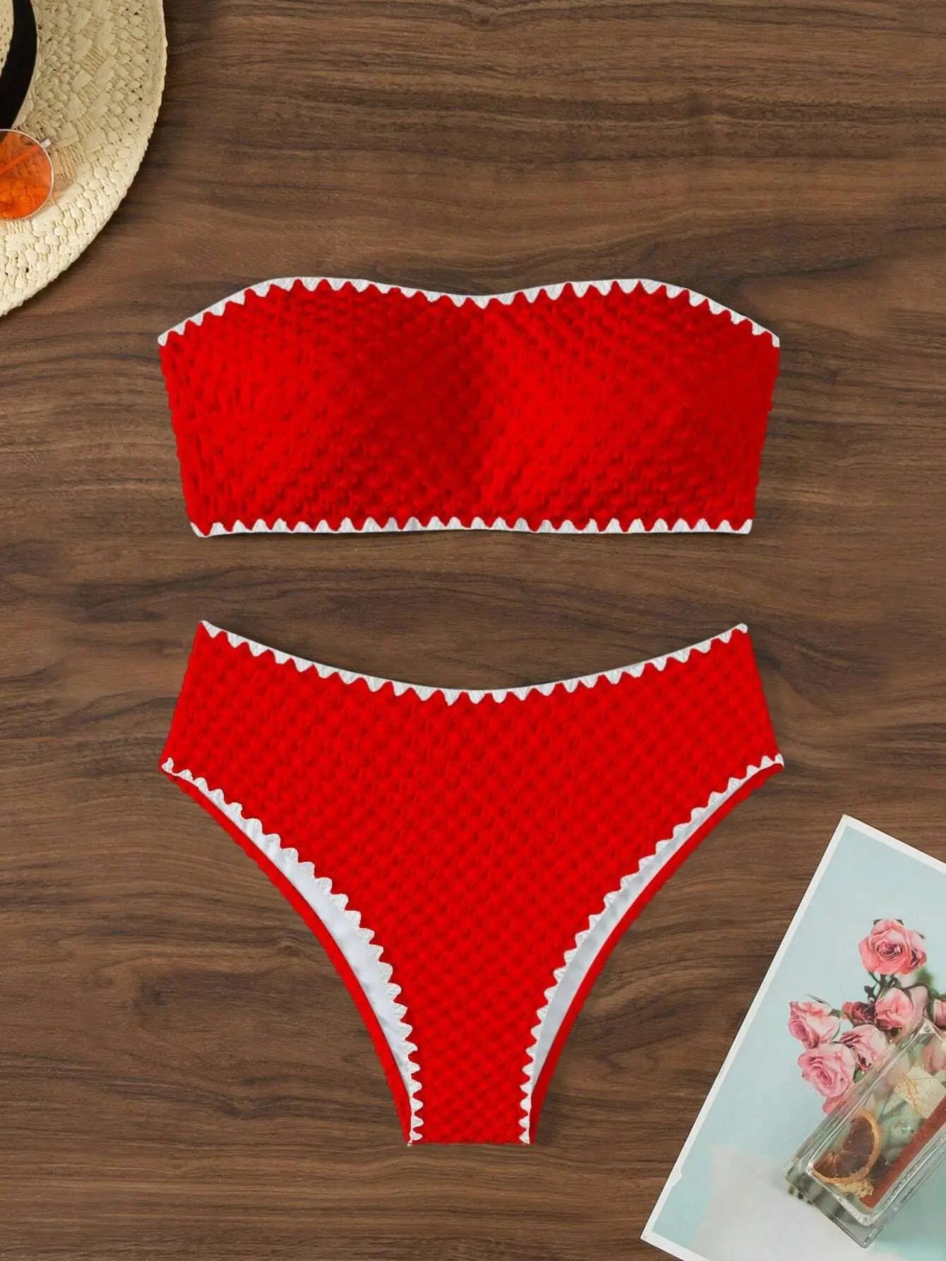 White Strapless Bikini Set