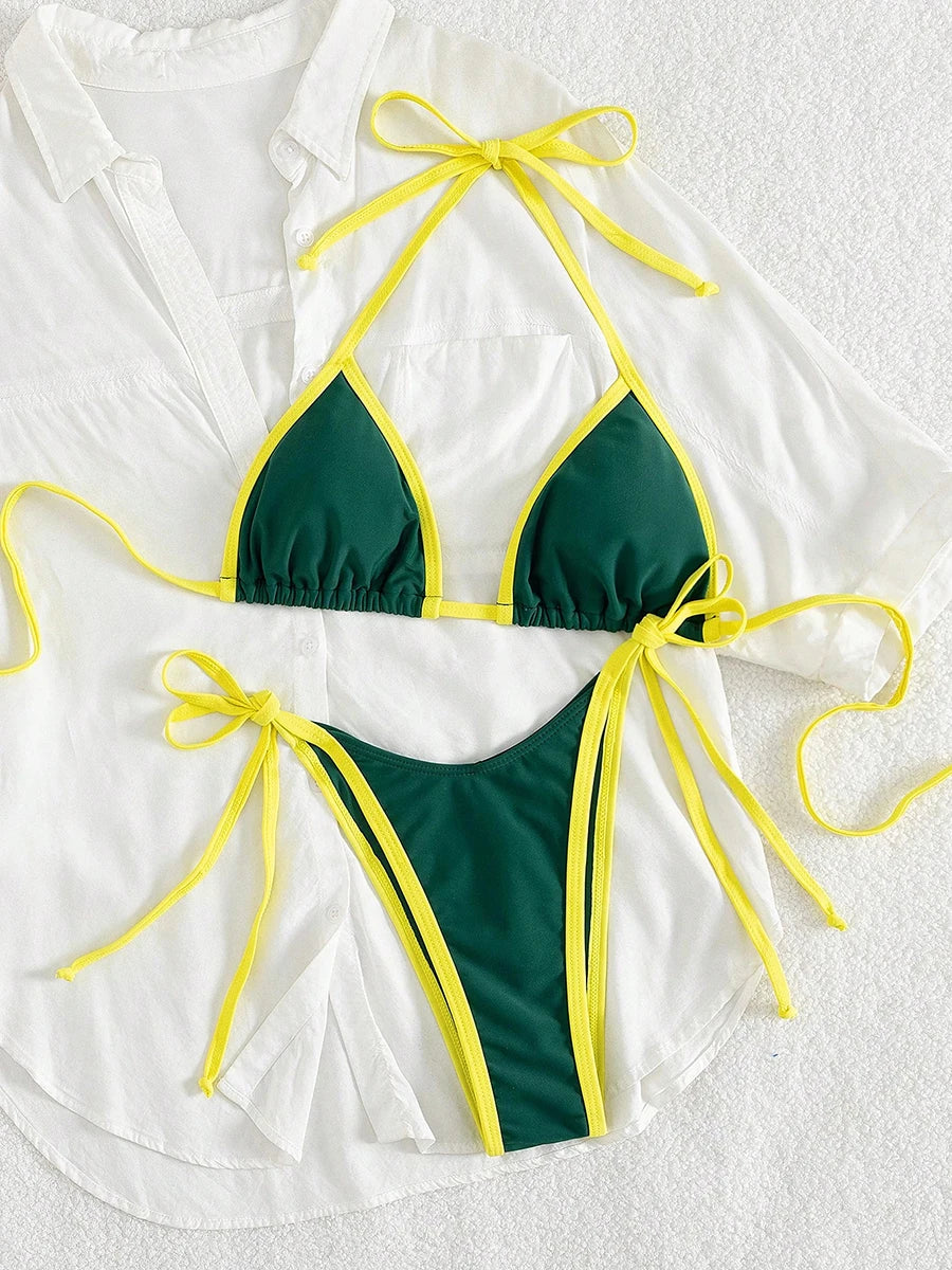 Contrast Color Micro Bikini