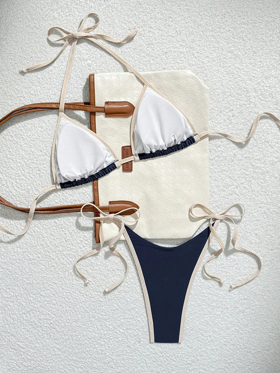 Contrast Color Micro Bikini