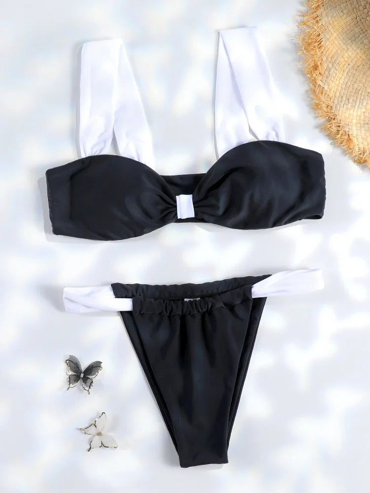 Leopard Bandage Triangle Bikini Set